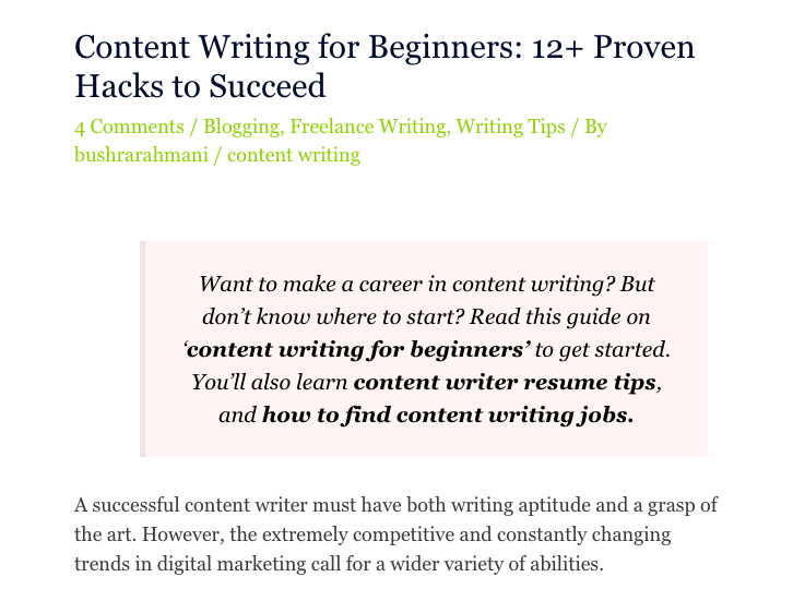 educational content writing examples