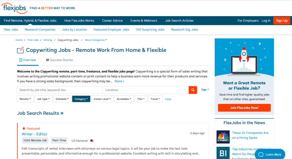 freelance copy writer jobs