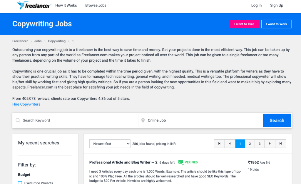 copywriting freelance jobs